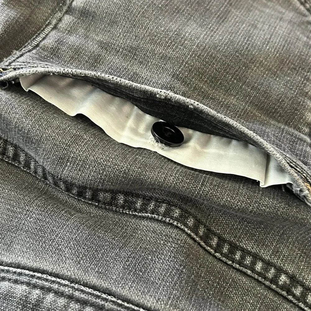 Prada Jeans Mens 36x31 Gray Medium Wash Slim Skinny Denim Plaid Lined Italy